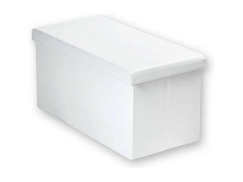 Banc de rangement pliable aspect cuir - 76 x 37,5 x 37,5 cm