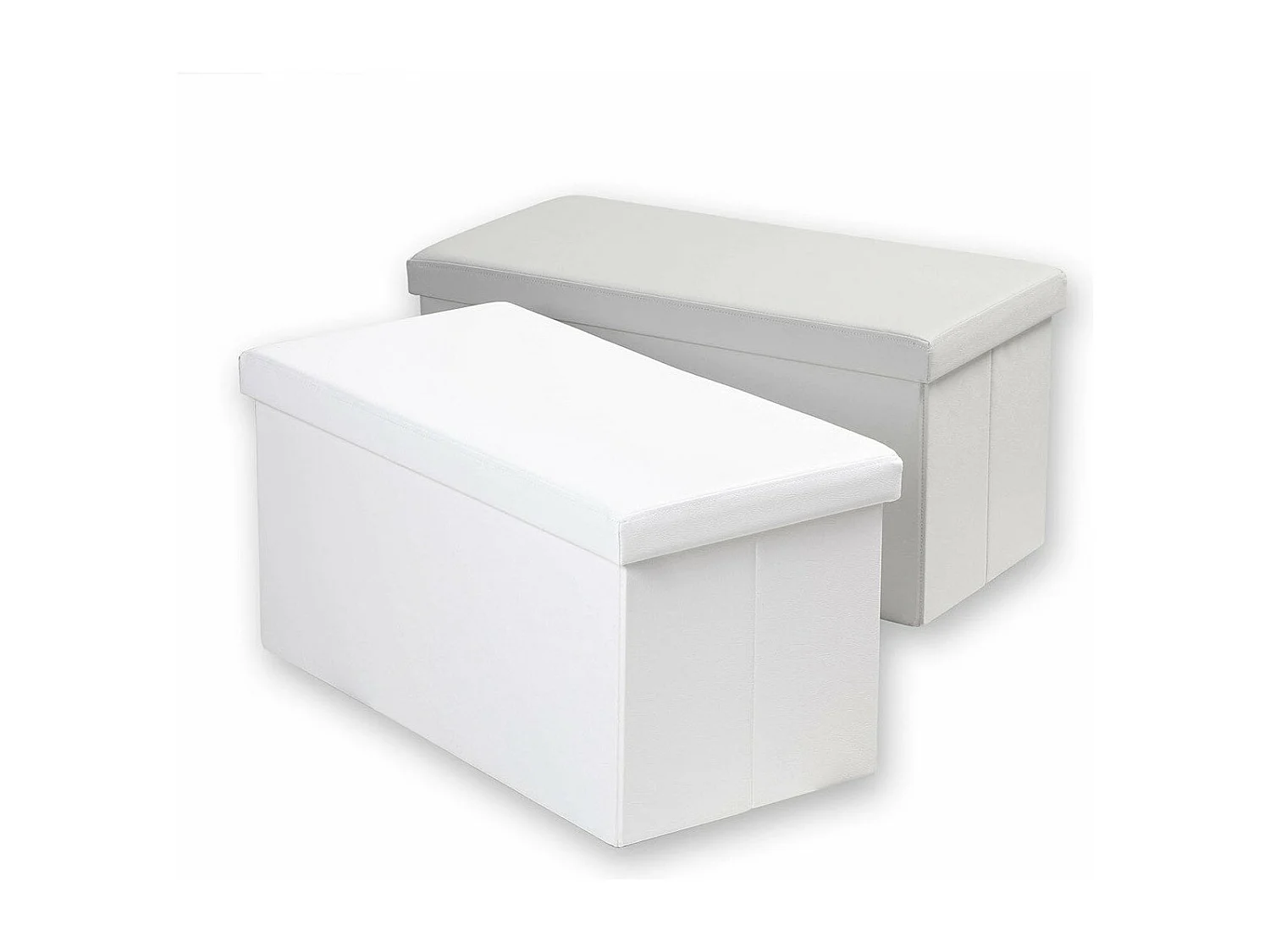 Banc de rangement pliable aspect cuir - 76 x 37,5 x 37,5 cm