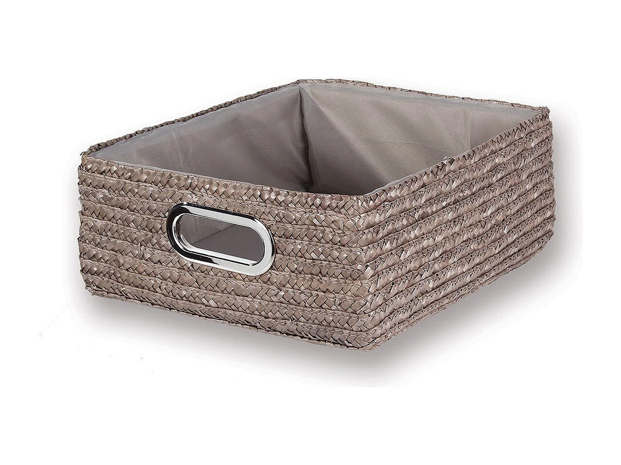Szuflada ze słomy plecionej w kolorze taupe - 33x28x13cm