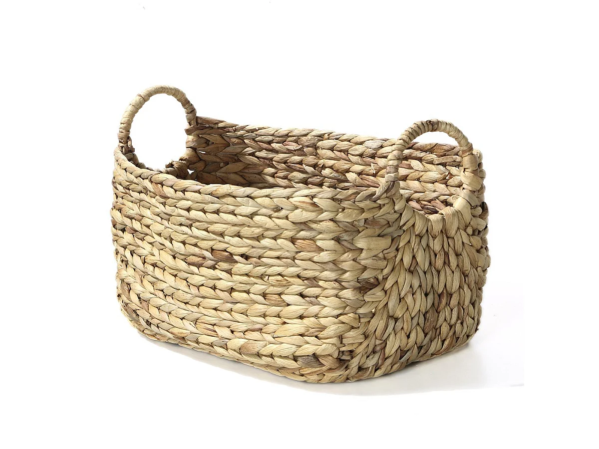 Panier en Jacinthe d'eau avec poignées - L46xP27xH27