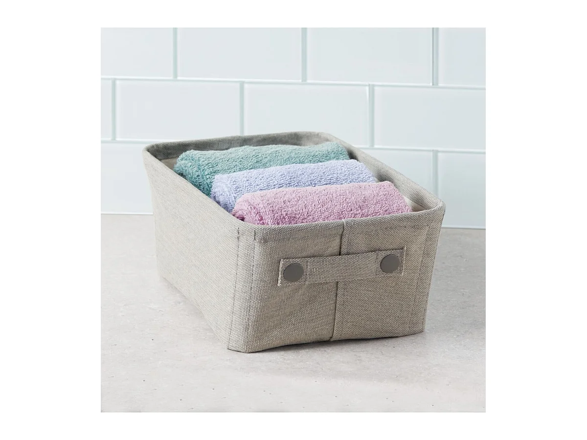 Cesta de almacenamiento rectangular 22x34cm de papel trenzado