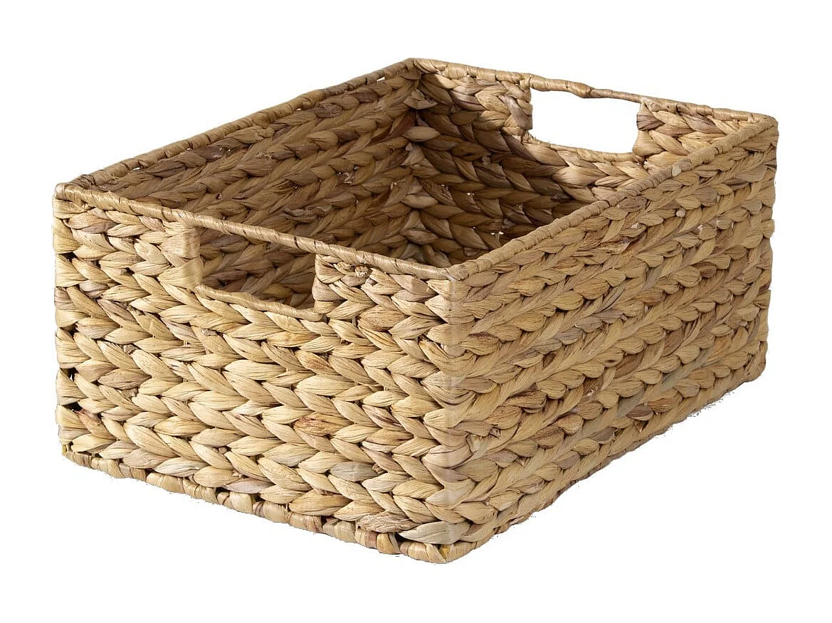 Panier en jacinthe d'eau armature métal - hauteur 17 cm