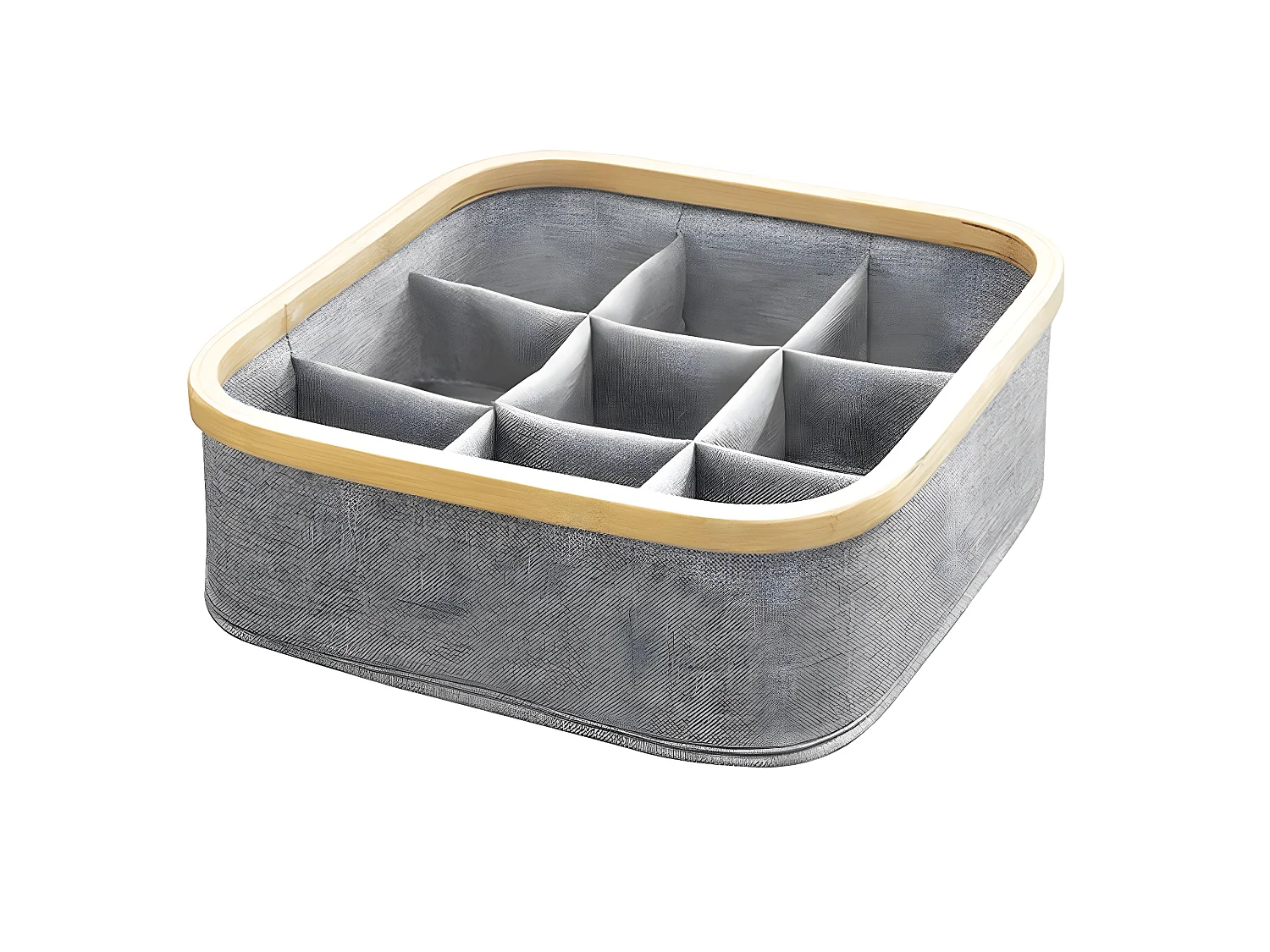 Cesta marco bambú 9 compartimentos color gris