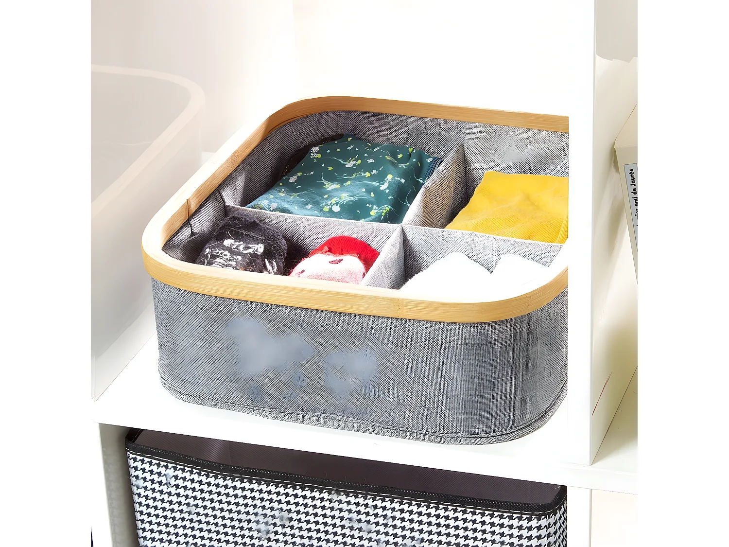 Panier cadre bambou 4 compartiments