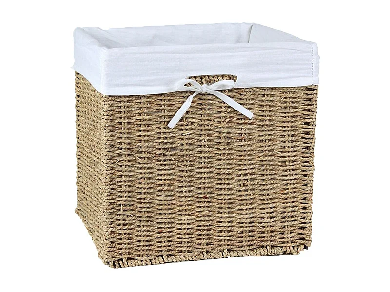 Cube de rangement pliable en jonc de mer 32 x 32 x 32 cm