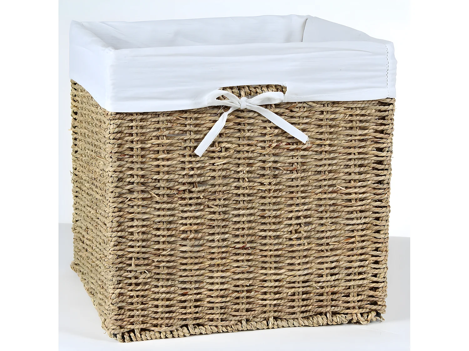 Faltbarer Aufbewahrungswürfel aus Seegras - 32 x 32 x 32 cm