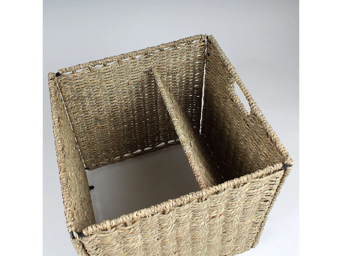 Cube de rangement pliable en jonc de mer 32 x 32 x 32 cm