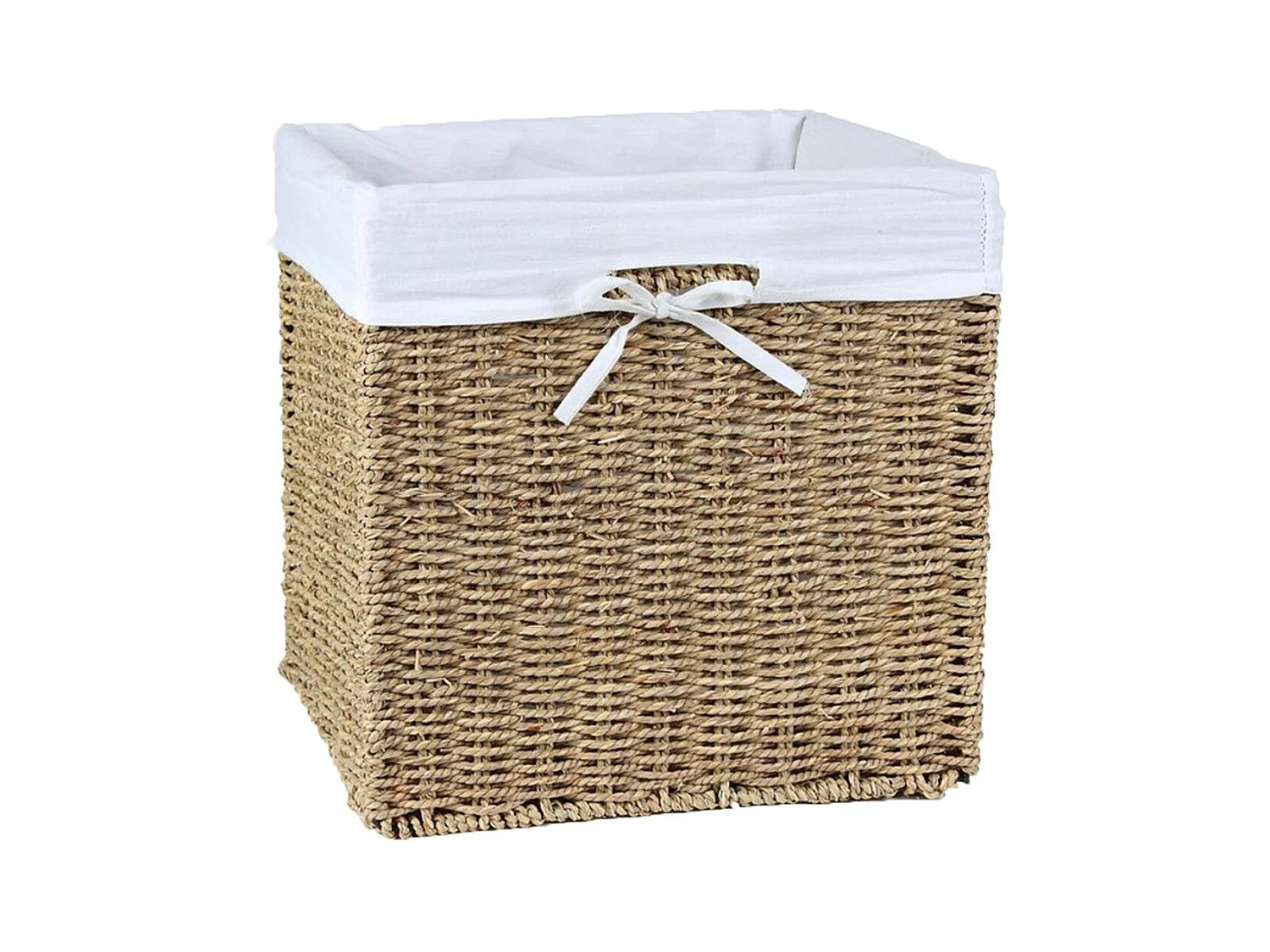 Cube de rangement pliable en jonc de mer 32 x 32 x 32 cm