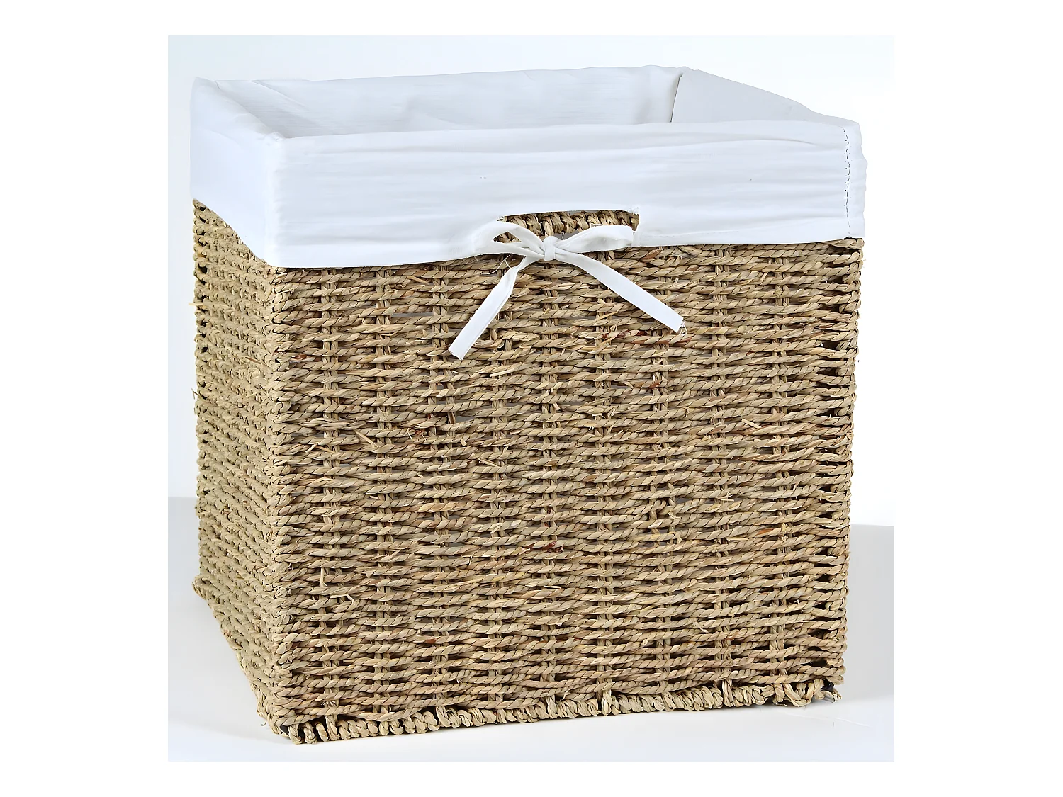 Caja de almacenaje plegable de junco marino - 32 x 32 x 32 cm