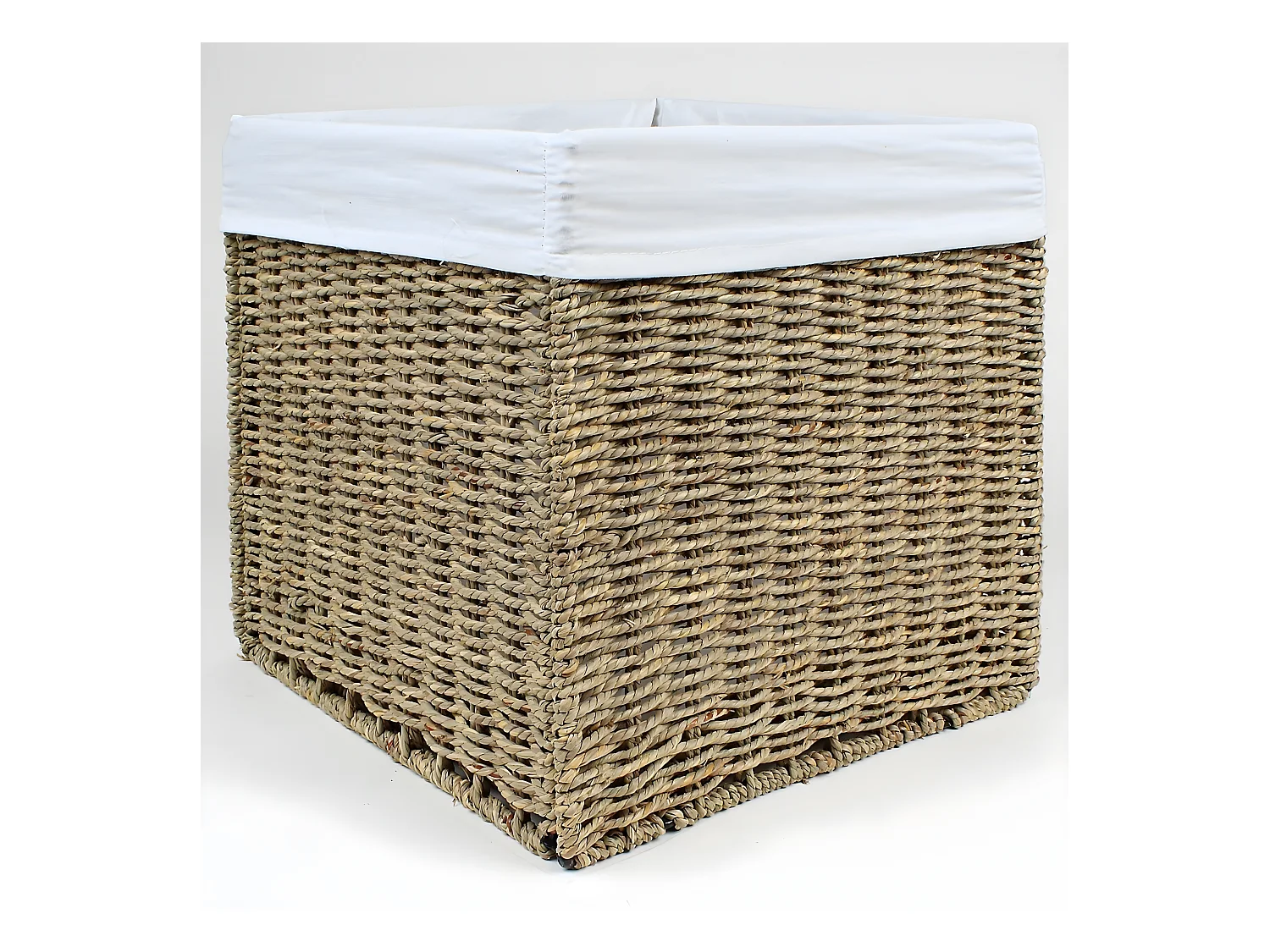 Caja de almacenaje plegable de junco marino - 32 x 32 x 32 cm