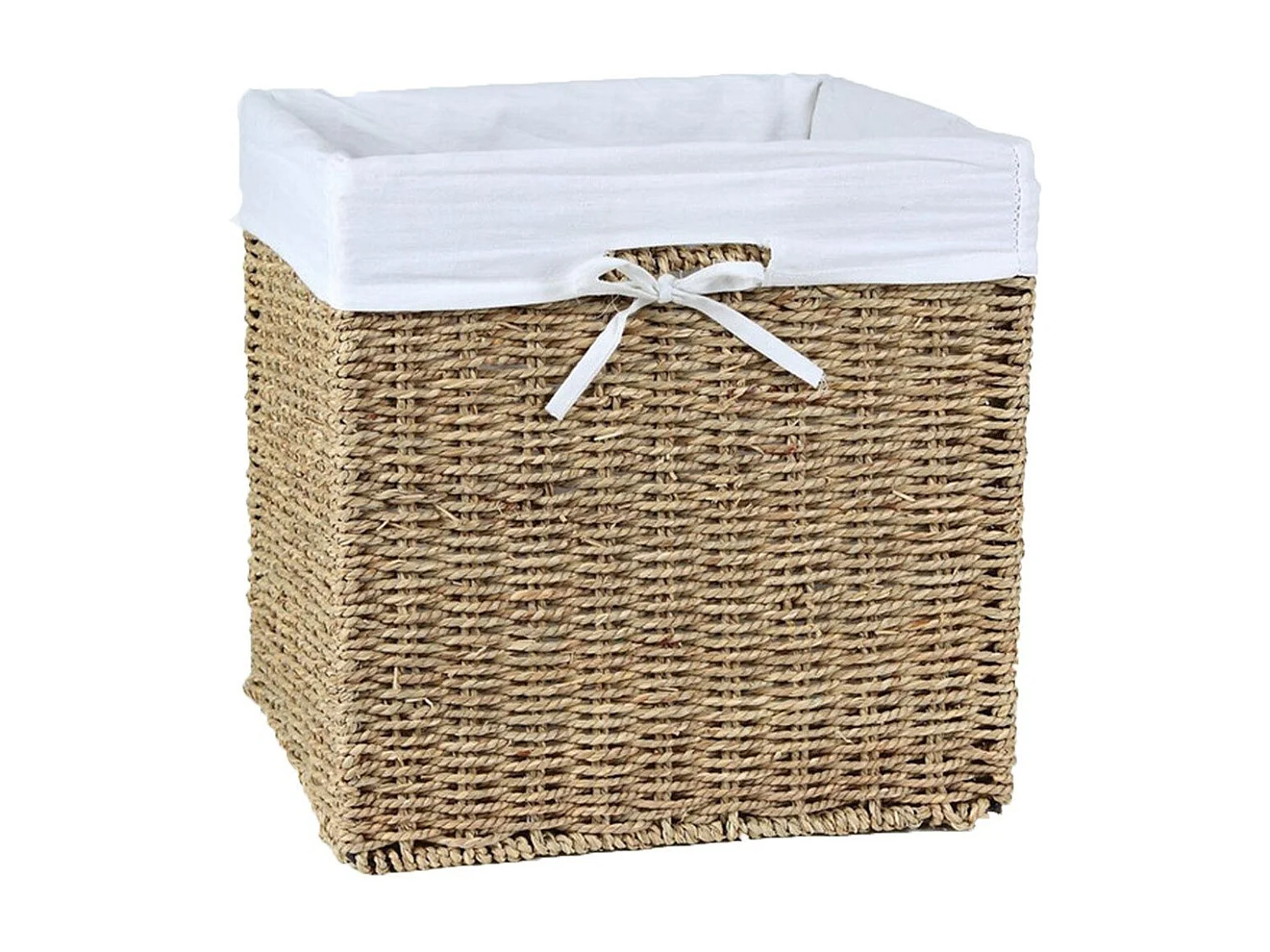 Caja de almacenaje plegable de junco marino - 32 x 32 x 32 cm