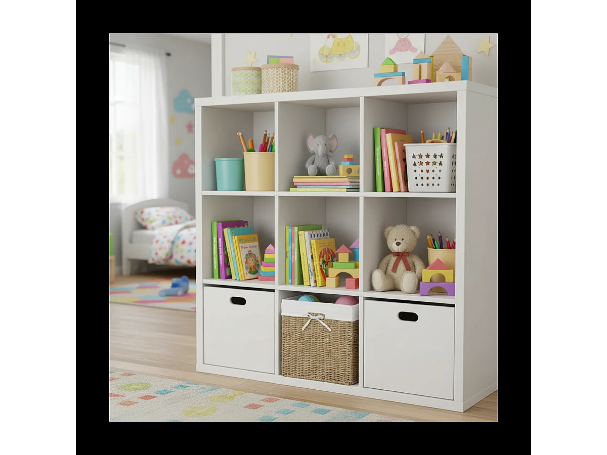 Cube de rangement pliable en jonc de mer 32 x 32 x 32 cm