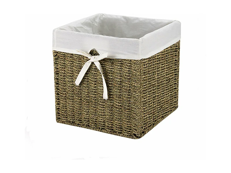 Cube de rangement en jonc de mer 28x28x28cm