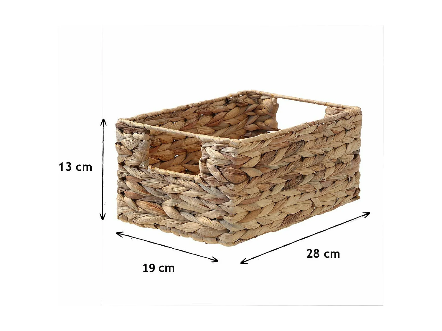 Waterhyacint mandje met metalen frame - hoogte 13 cm