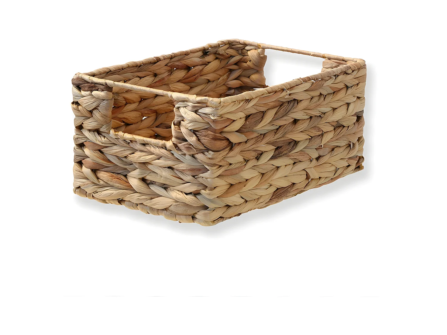 Panier en jacinthe d'eau armature métal - hauteur 13 cm