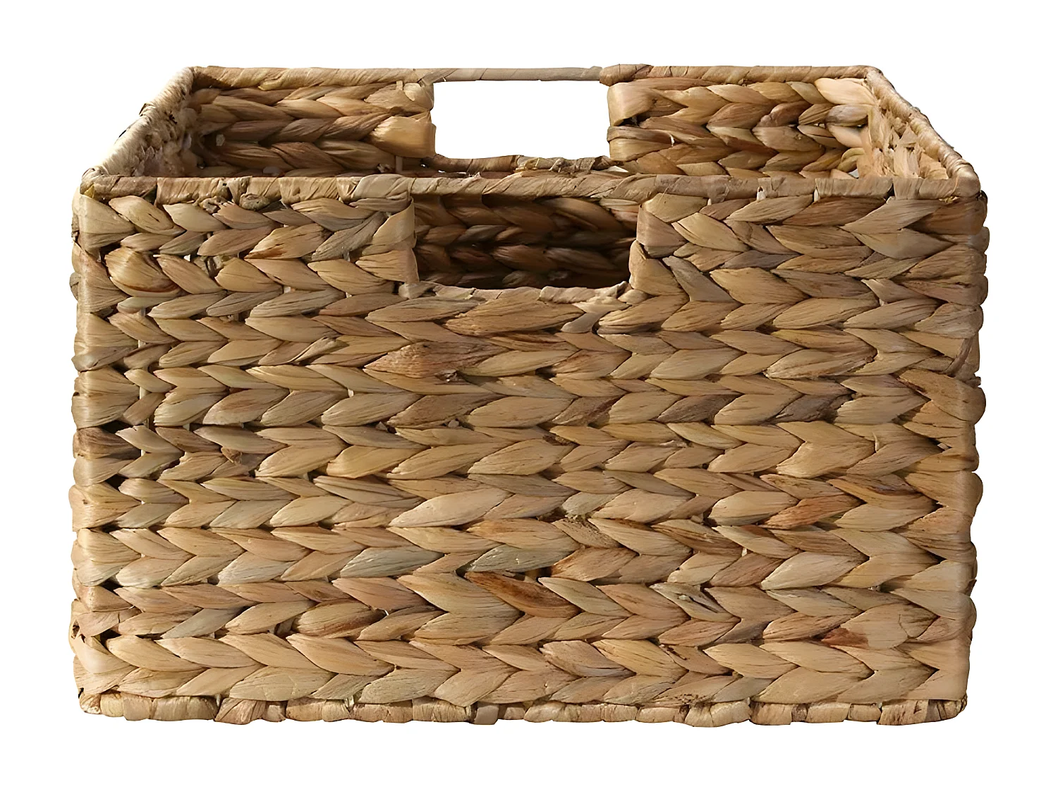 Panier en jacinthe d'eau armature métal - hauteur 13 cm