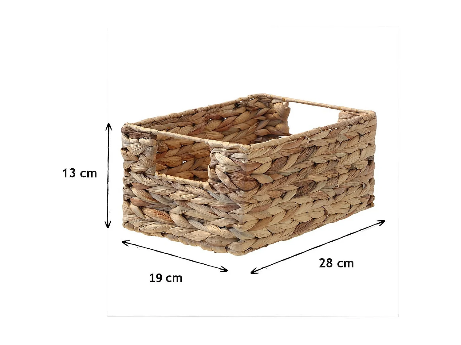 Cesto in giacinto d'acqua struttura in metallo - altezza 13 cm