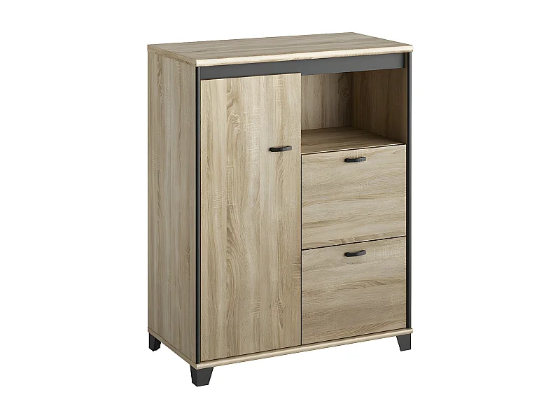 Mueble de almacenamiento 1 puerta 2 cajones Mambo - Fabricación Francesa