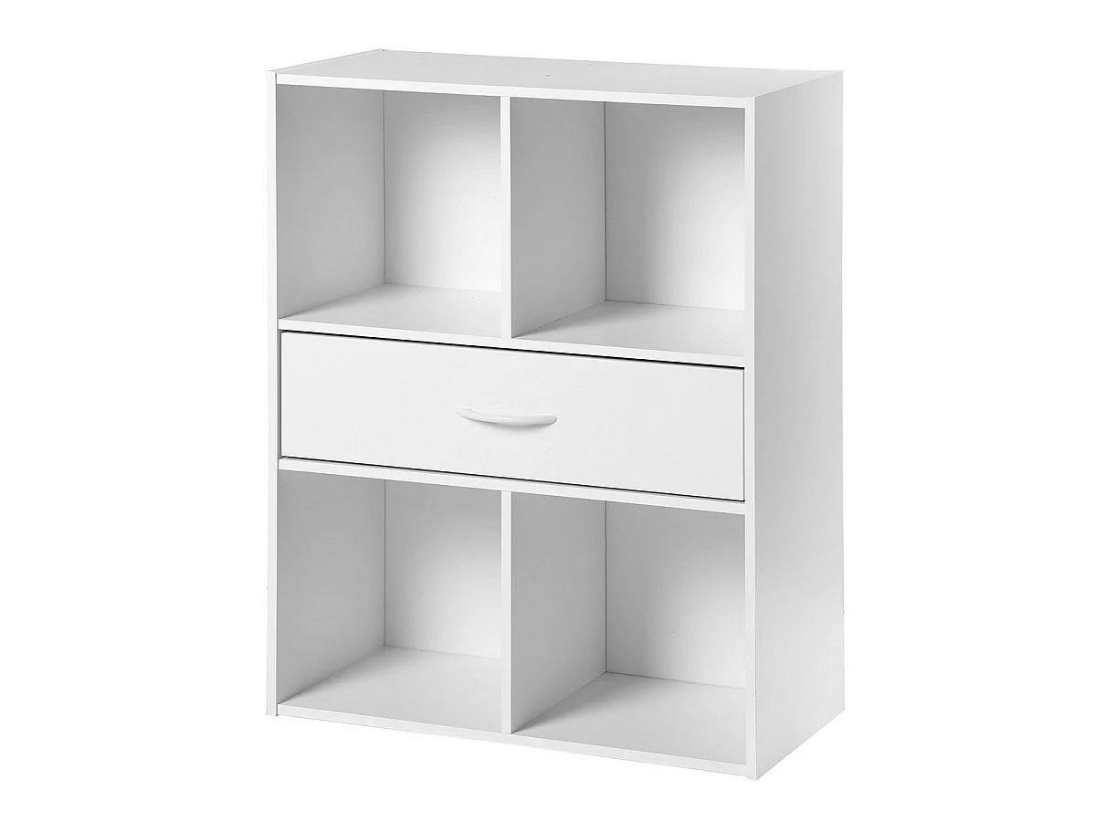 Aufbewahrungsregal 4 Fächer mit einer Schublade