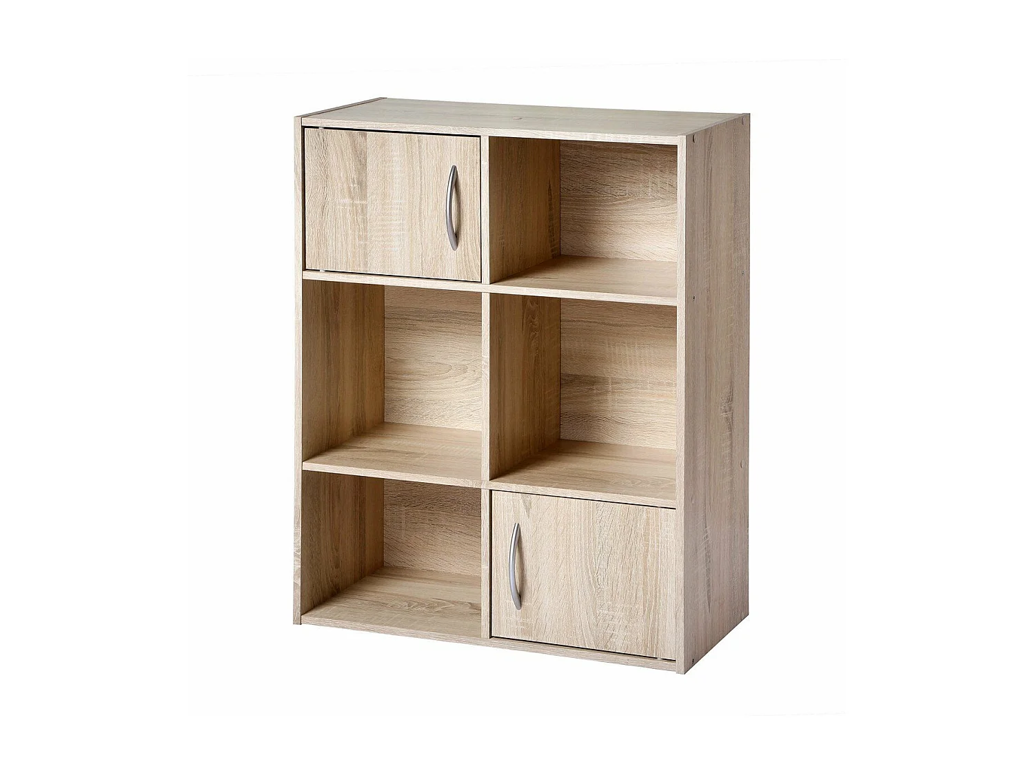 Etagère de rangement 6 cases 2 portes