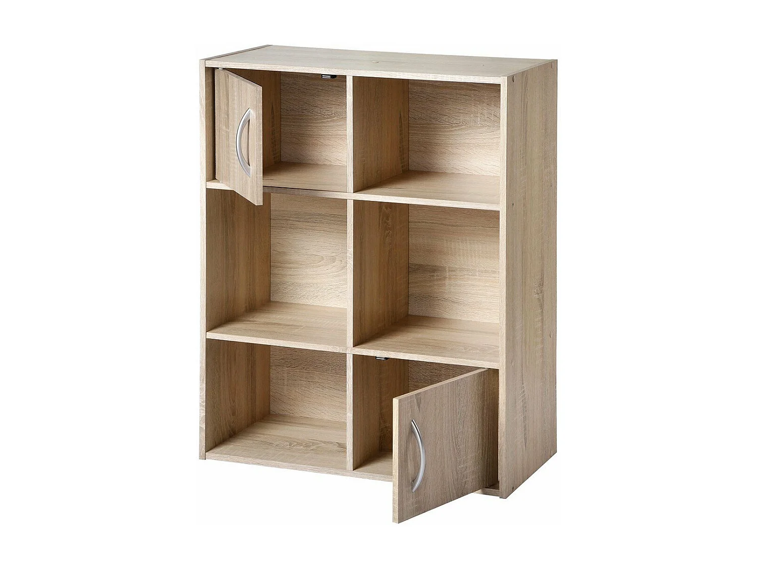 Etagère de rangement 6 cases 2 portes