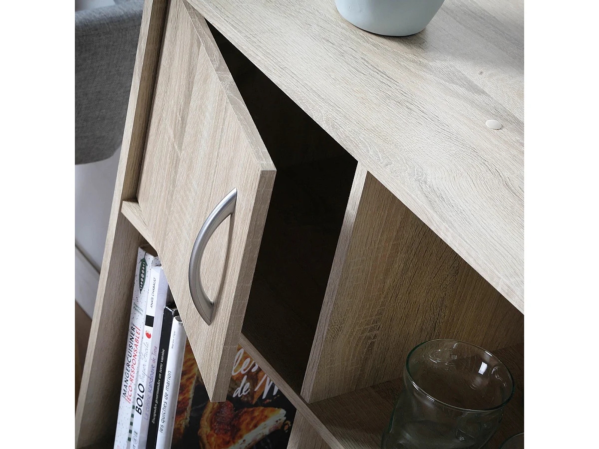 Etagère de rangement 6 cases 2 portes