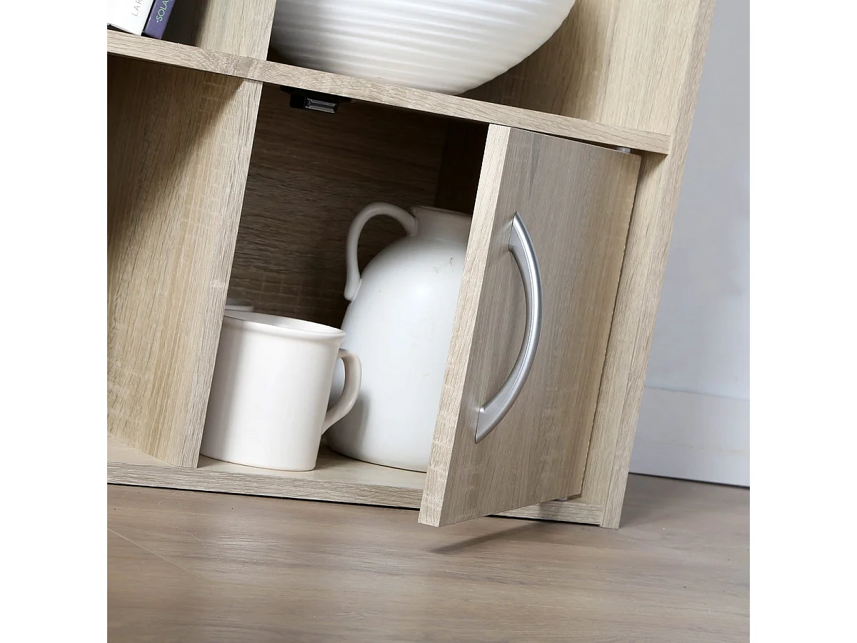 Etagère de rangement 6 cases 2 portes