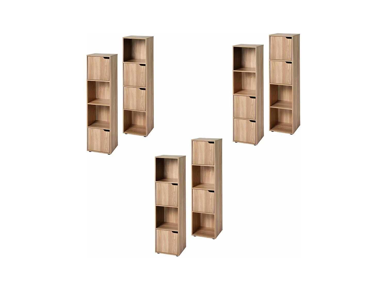 Möbelstück mit 4 Fächern in Holzdekor, mit 2 Türen - L31 x H120 cm