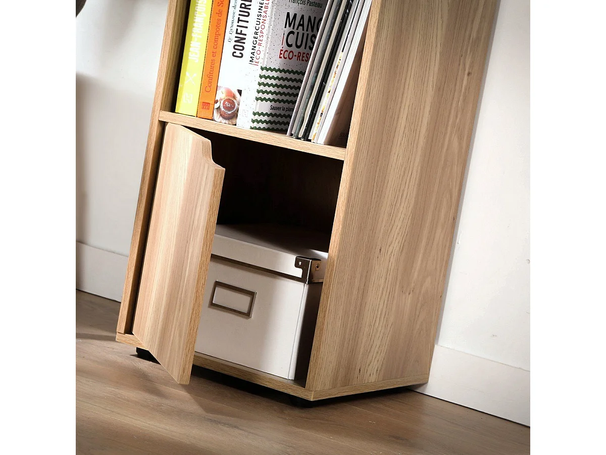 4-vaks kast, houtdecor, 2 deuren