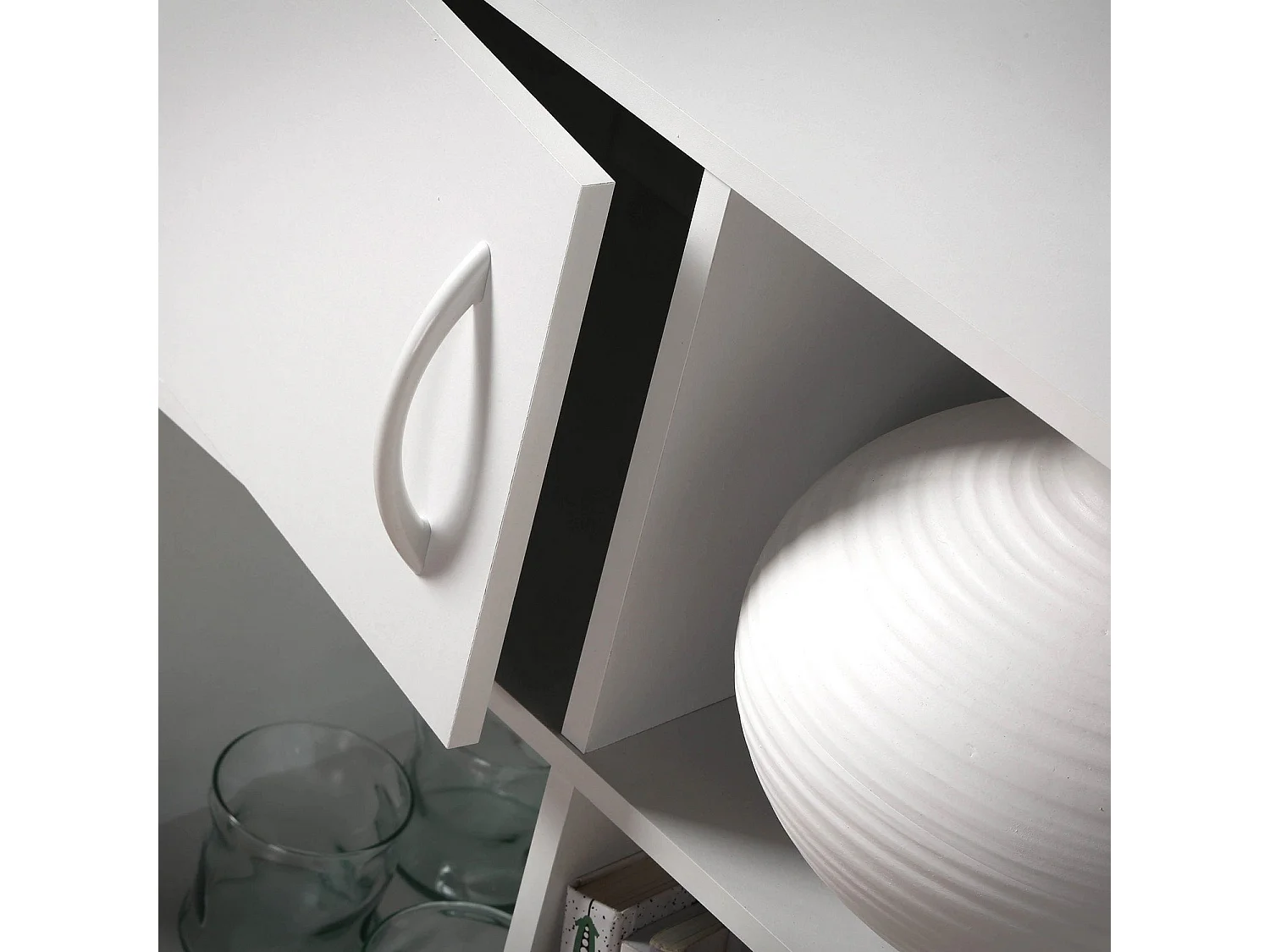 Etagère de rangement 6 cases 2 portes