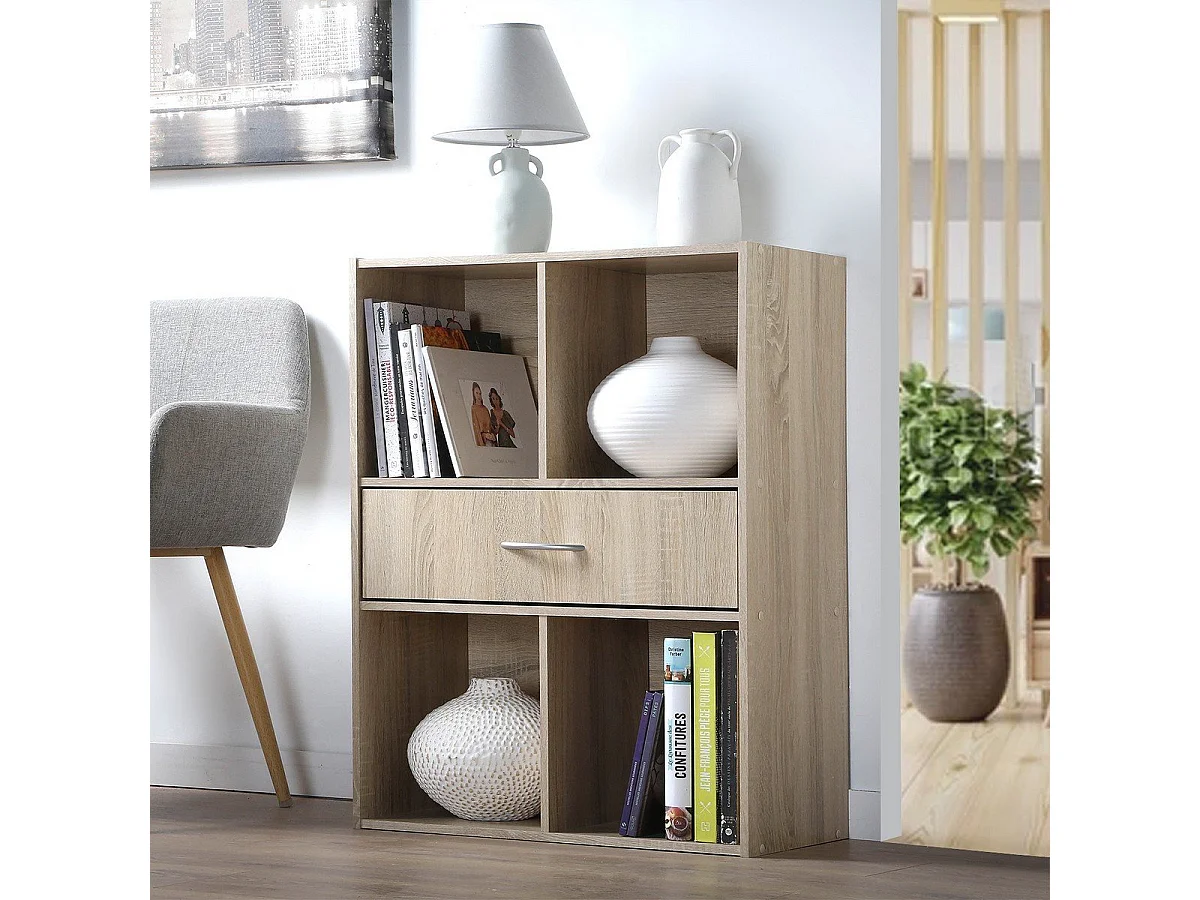 Etagère de rangement 4 casiers avec un tiroir