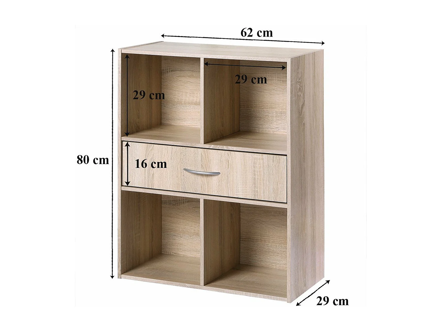 Etagère de rangement 4 casiers avec un tiroir