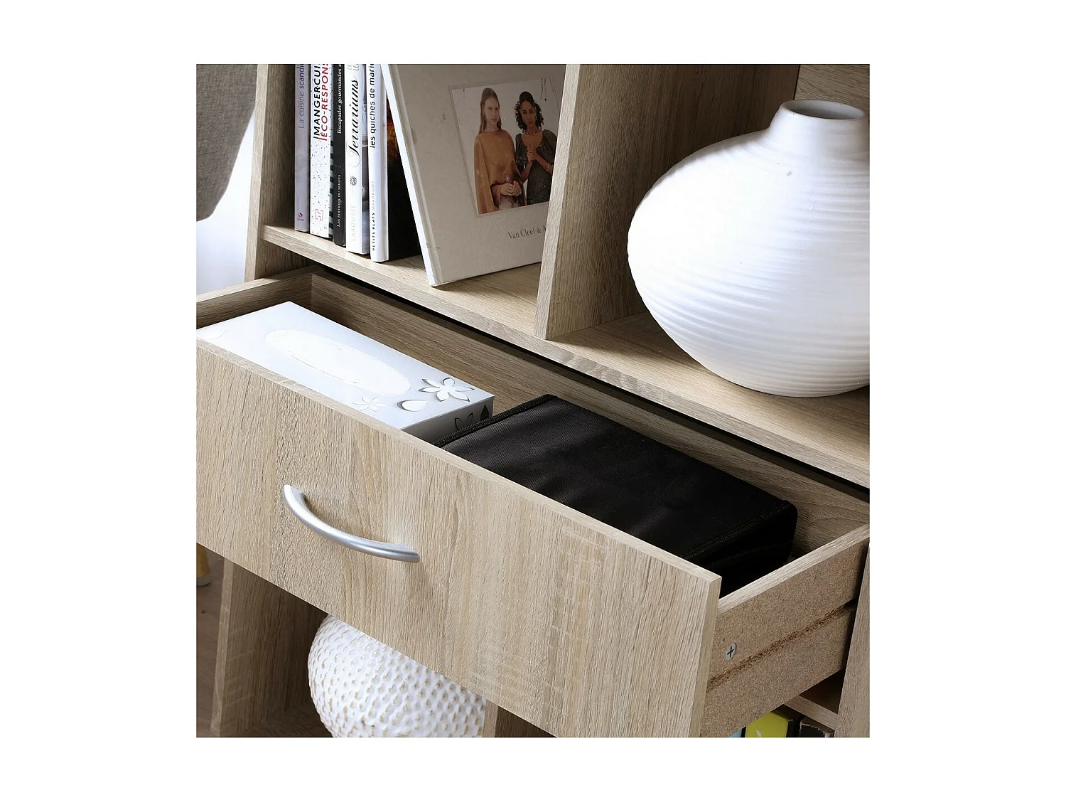 Etagère de rangement 4 casiers avec un tiroir