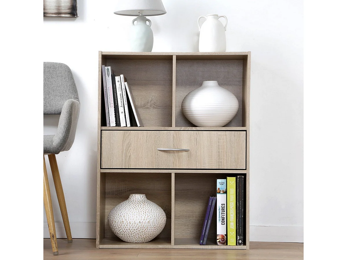Etagère de rangement 4 casiers avec un tiroir