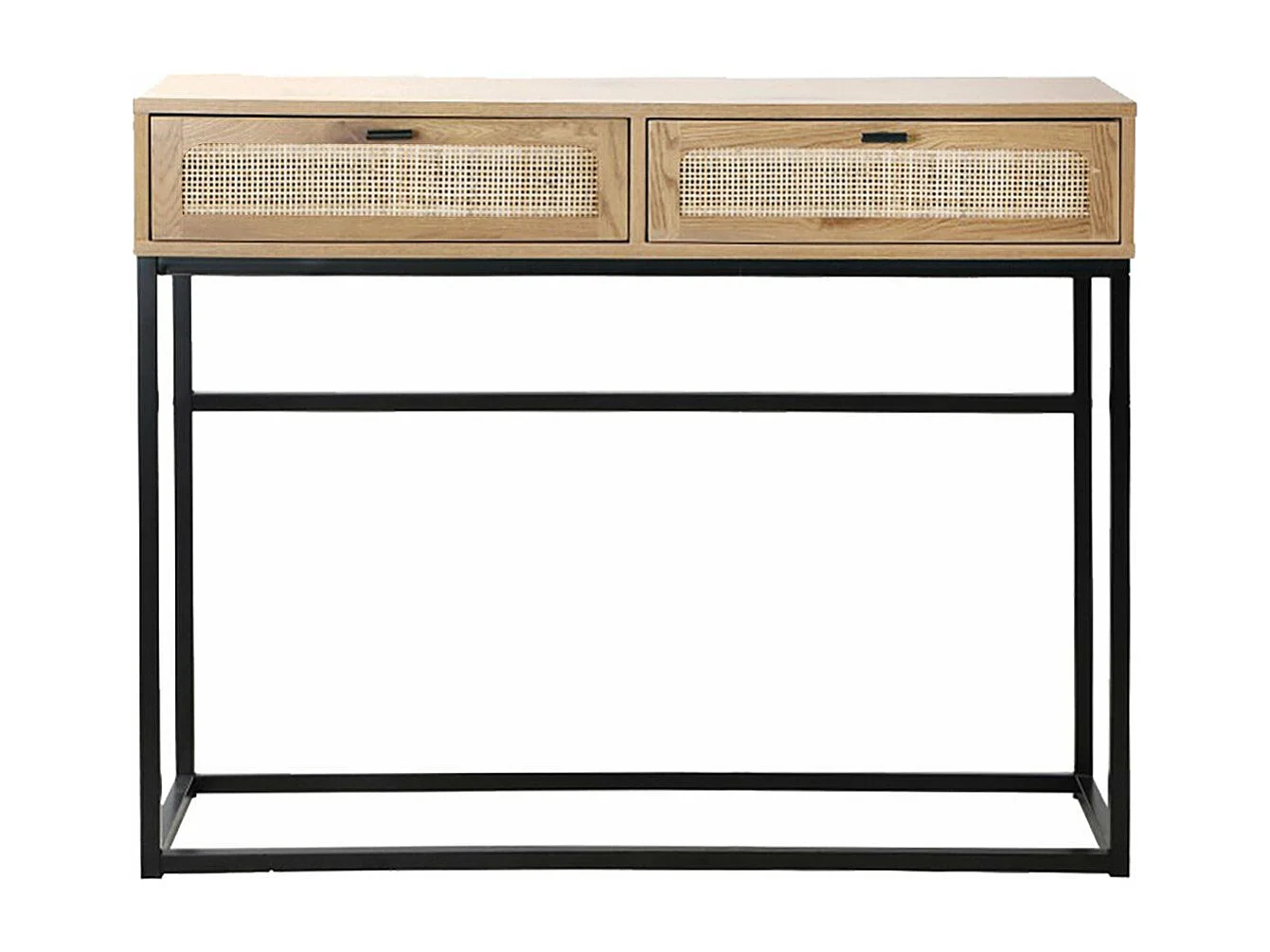 Konsole aus Rattan mit 2 Schubladen - L100cm