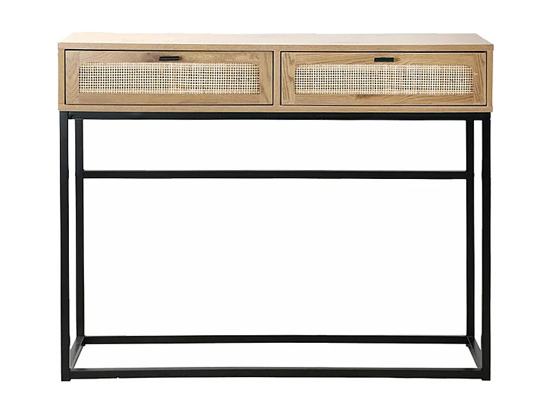 Console 2 Tiroirs avec Cannage Rotin L100cm - JAYA