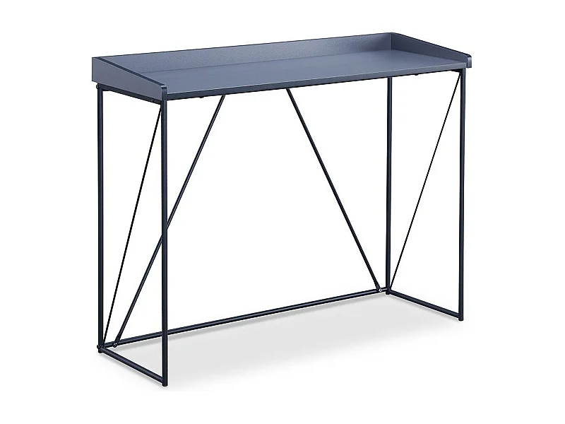 Console Structure Noir avec Plateau Gris - L100 cm
