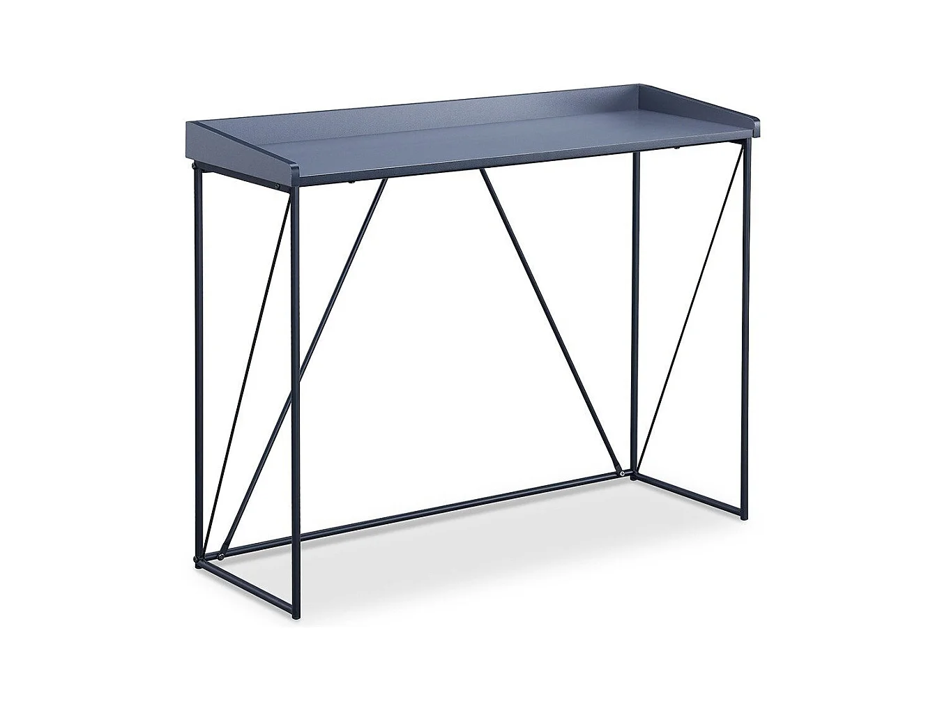 Console Structure Noir avec Plateau Gris - L100 cm