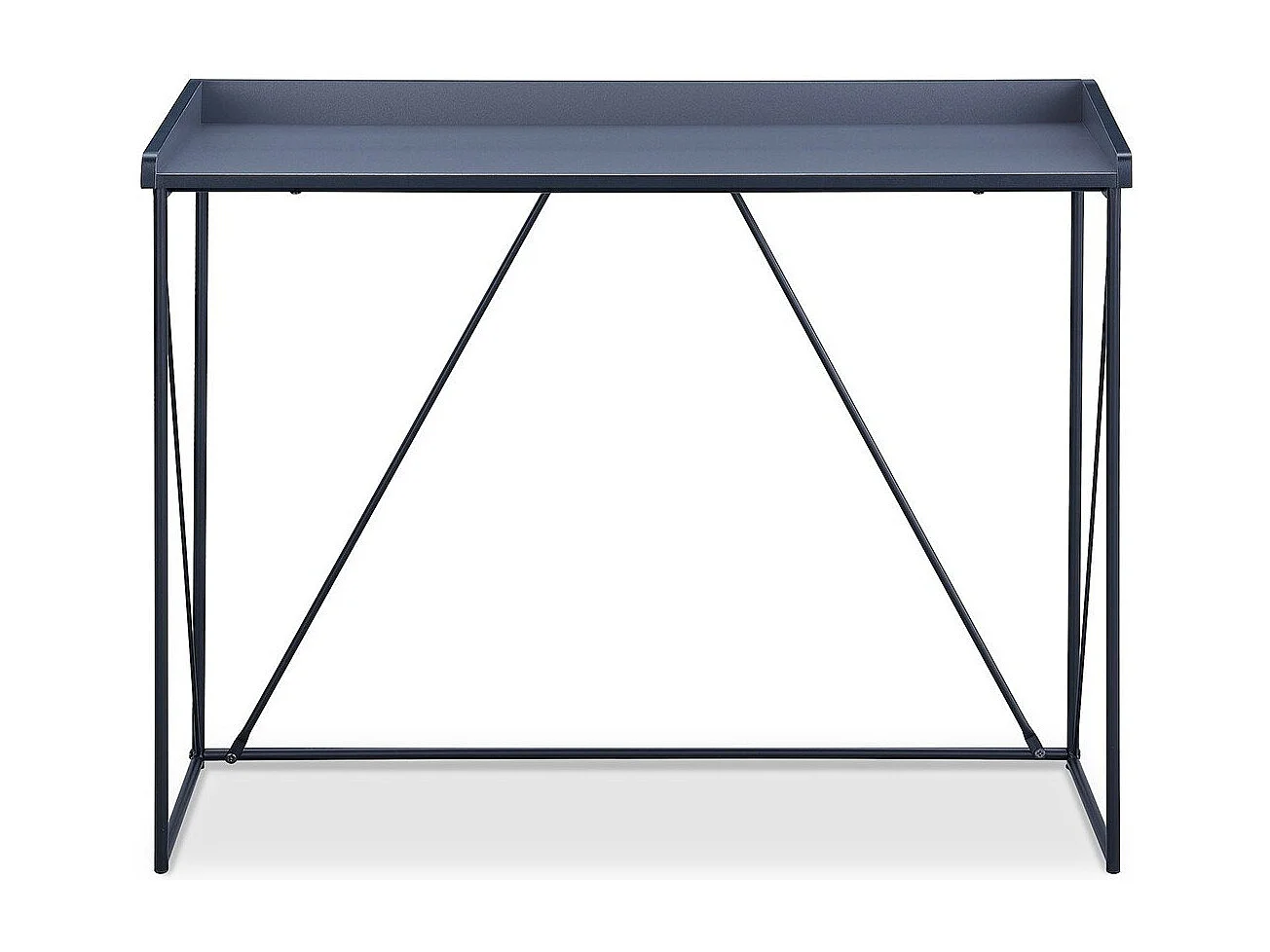 Console Structure Noir avec Plateau Gris - L100 cm