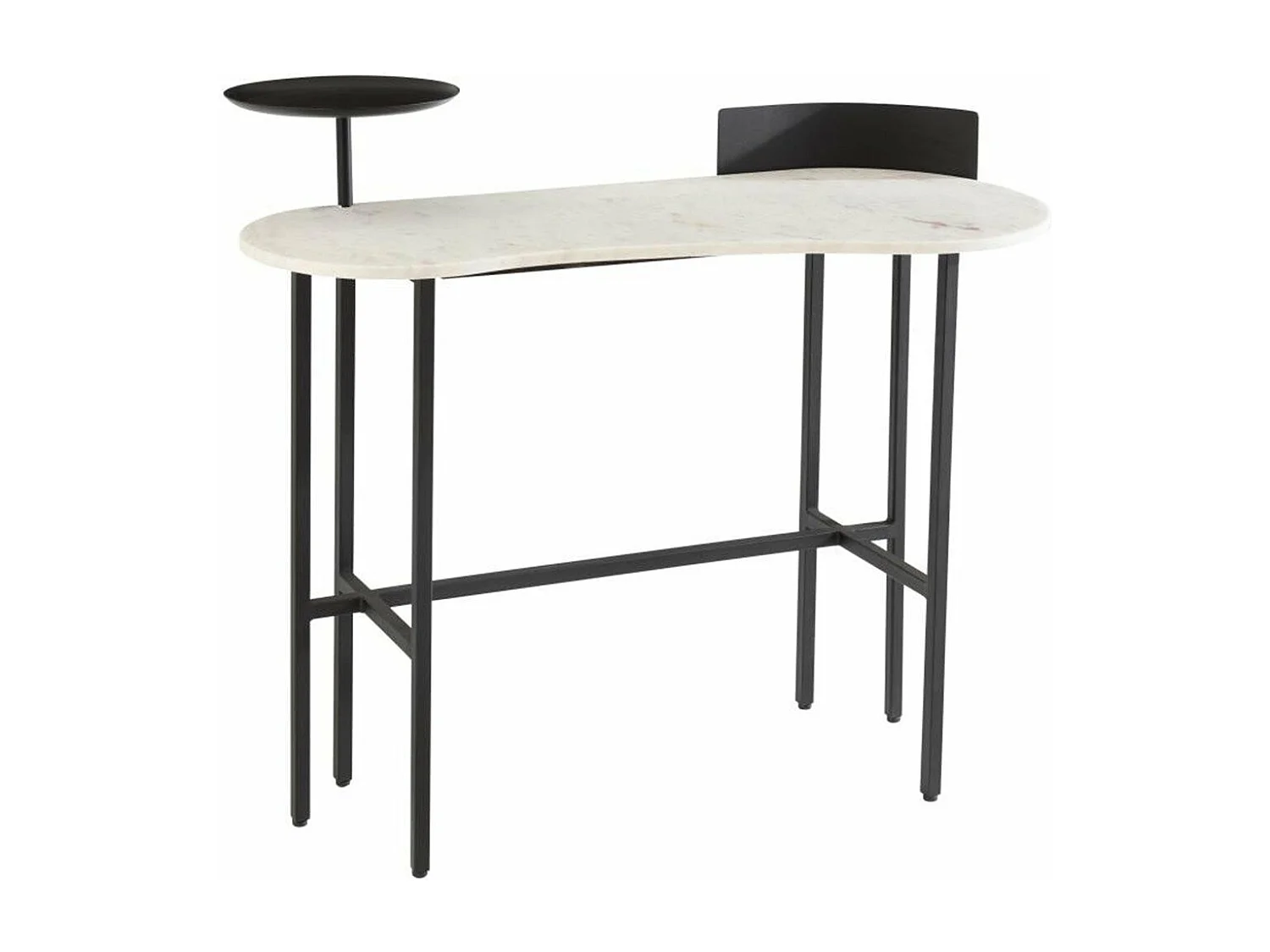 Console marmer wit en zwart metaal Gamo L 110 cm