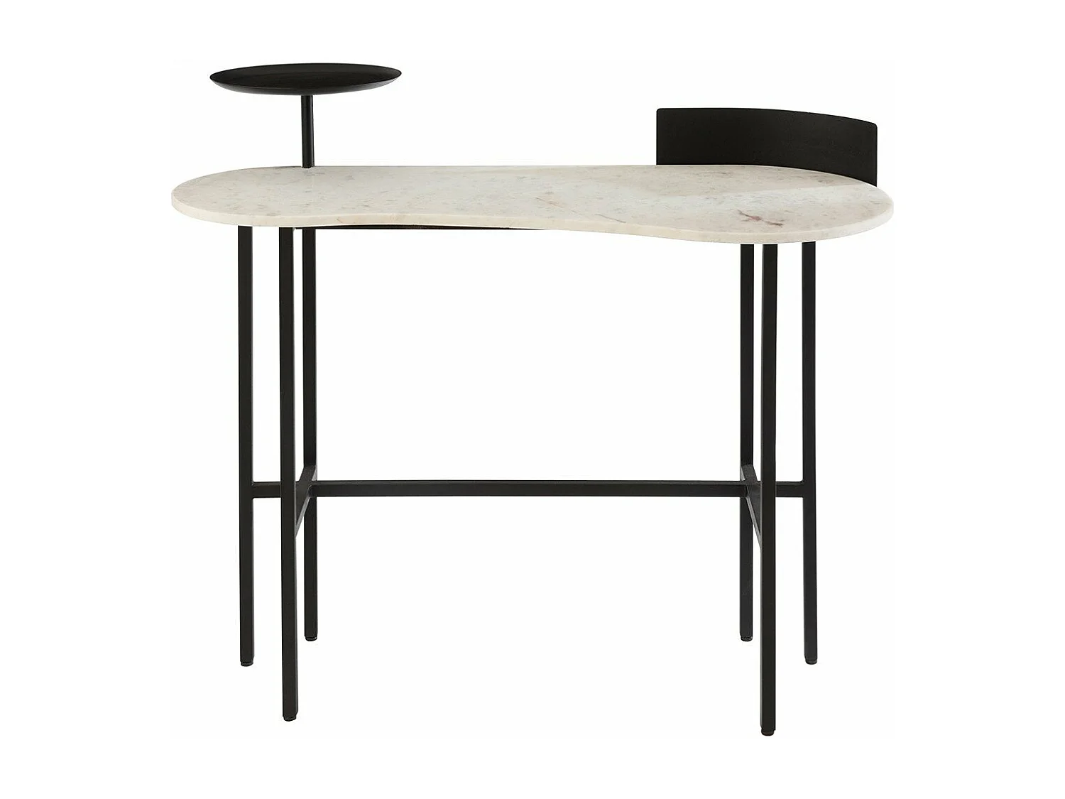 Console marmer wit en zwart metaal Gamo L 110 cm