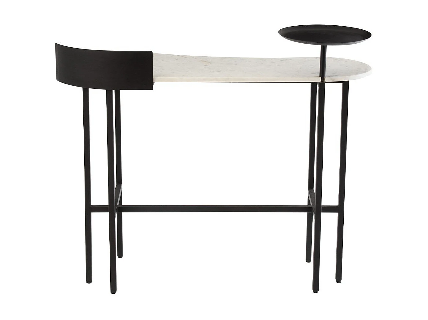 Console marmer wit en zwart metaal Gamo L 110 cm