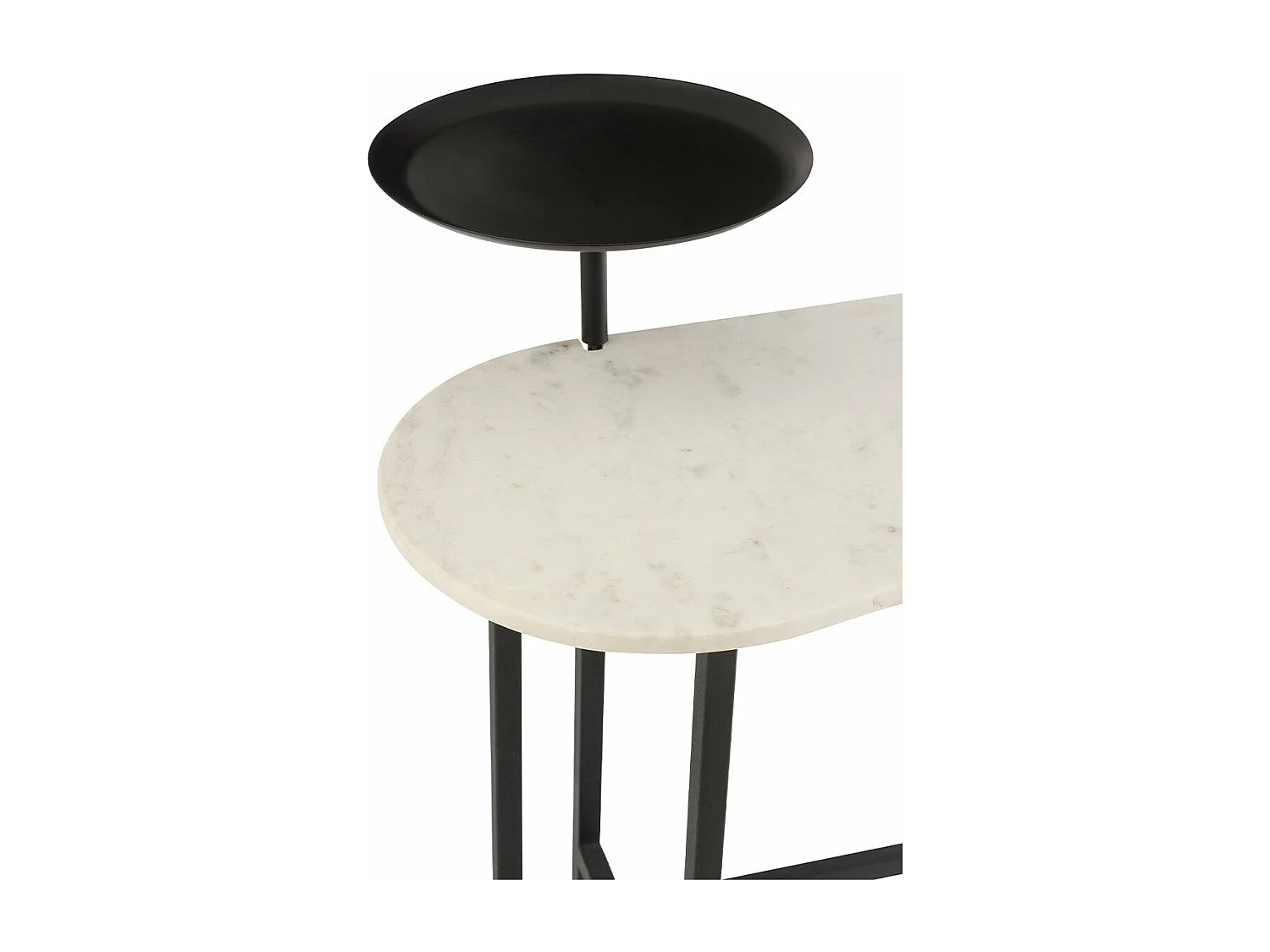 Console marmer wit en zwart metaal Gamo L 110 cm