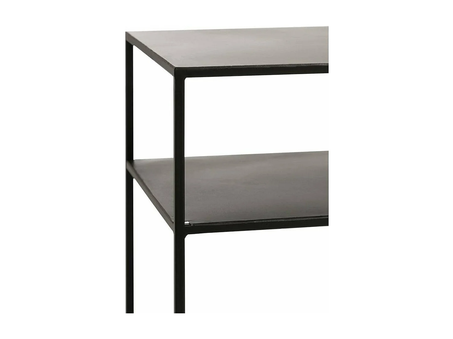 Console Rectangulaire 2 plateaux en métal noir