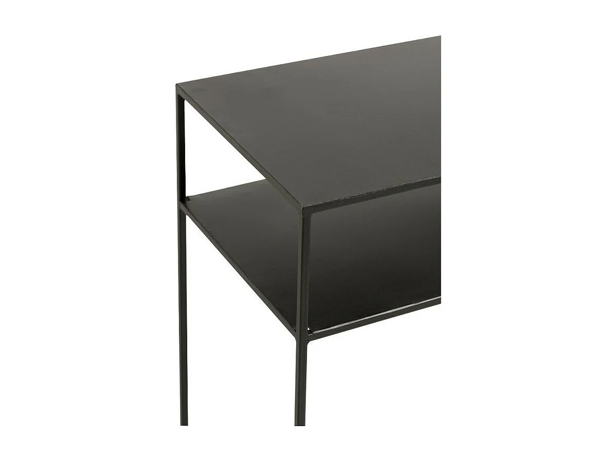 Console Rectangulaire 2 plateaux en métal noir