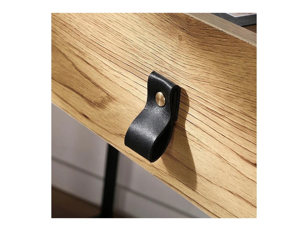 Console met 2 Lades en Eikenhouten Metalen Poten - JILL