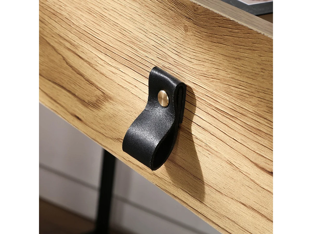 Console met 2 Lades en Eikenhouten Metalen Poten - JILL