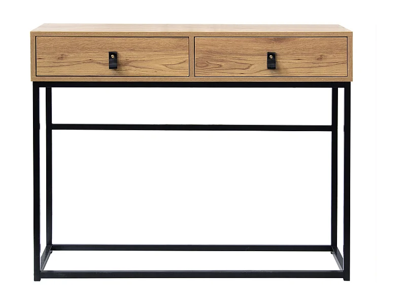 Console met 2 Lades en Eikenhouten Metalen Poten - JILL