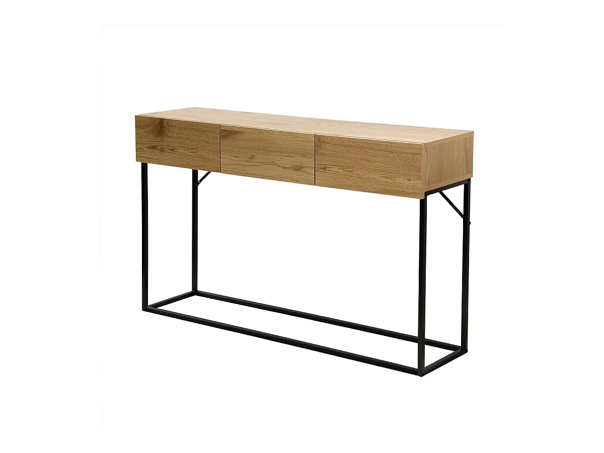 Wandtafel met 3 lades - Eiklook - L120cm
