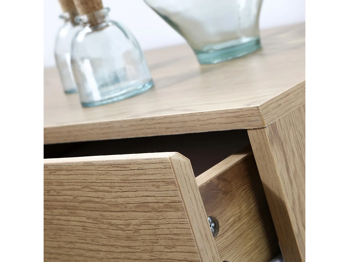 Console 3 Tiroirs Décor Chêne L120cm